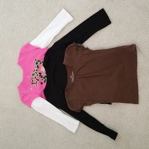Bundle of three girls size 4T/4-5 tops